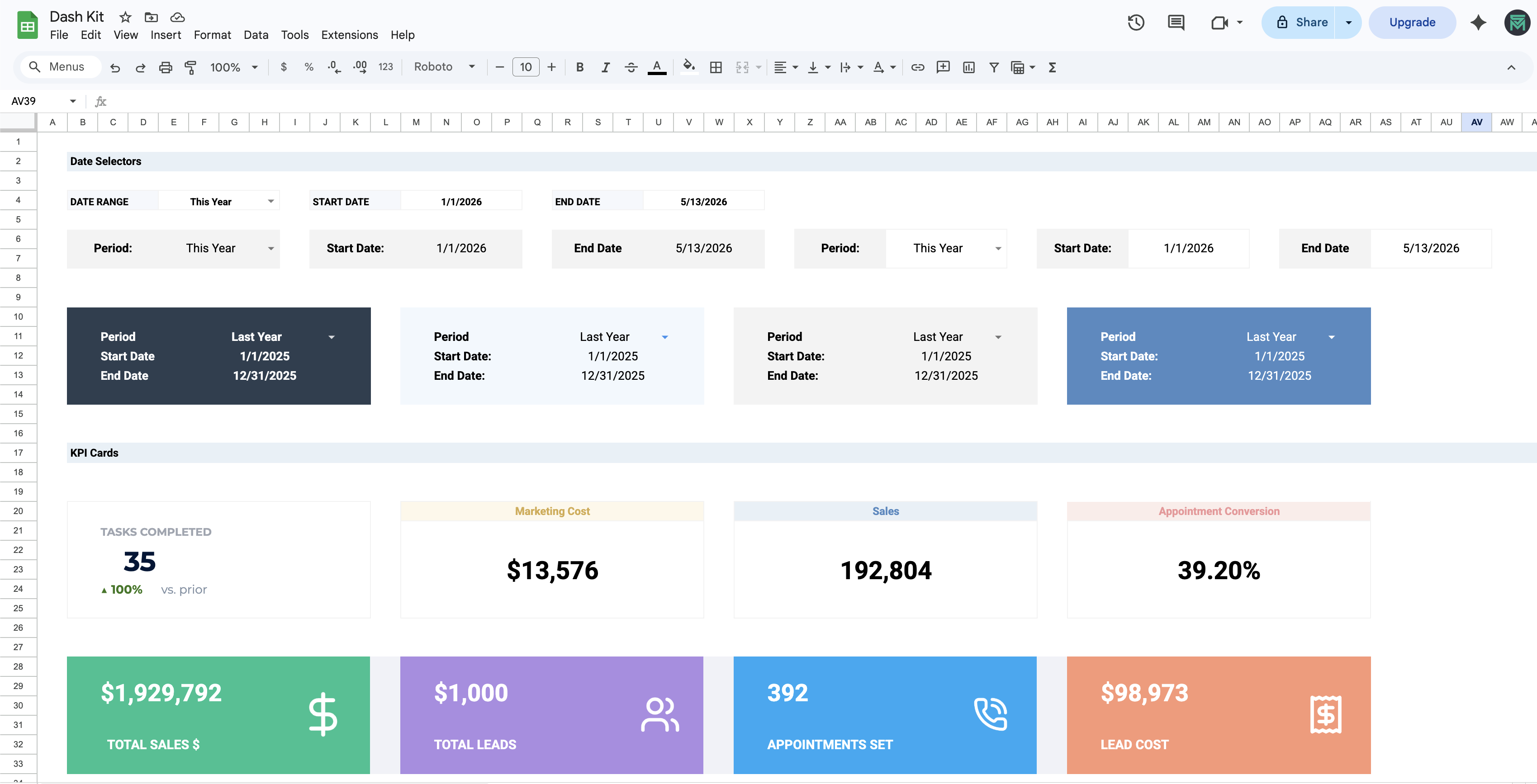 SheetMetricz - Premium Google Sheets Templates